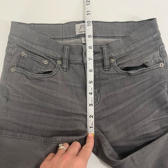 J. Crew Women's Gray Mid-Rise Toothpick Skinny‎ Stretch Ankle Jeans Size 26 - Picture 14 of 16